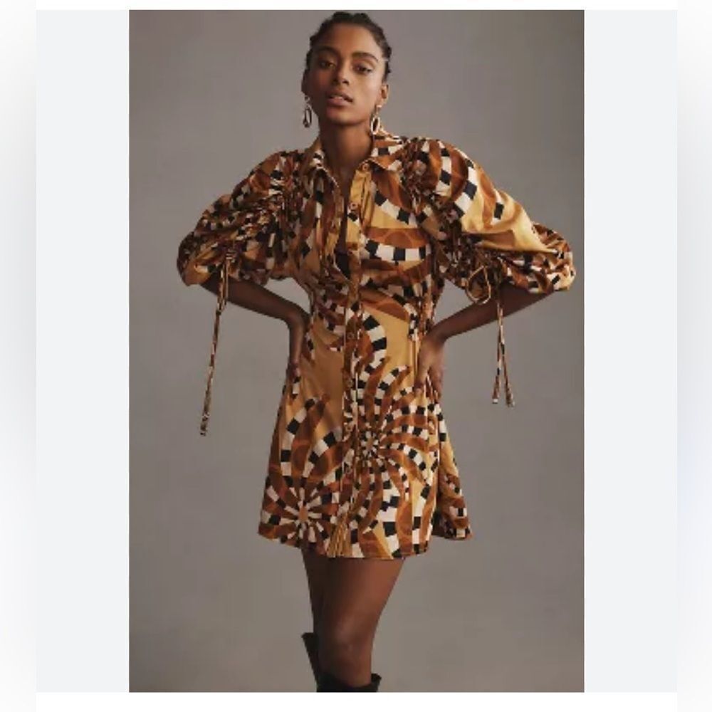 Farm Rio Size Small by Anthropologie Banana Buttondown Mini Dress